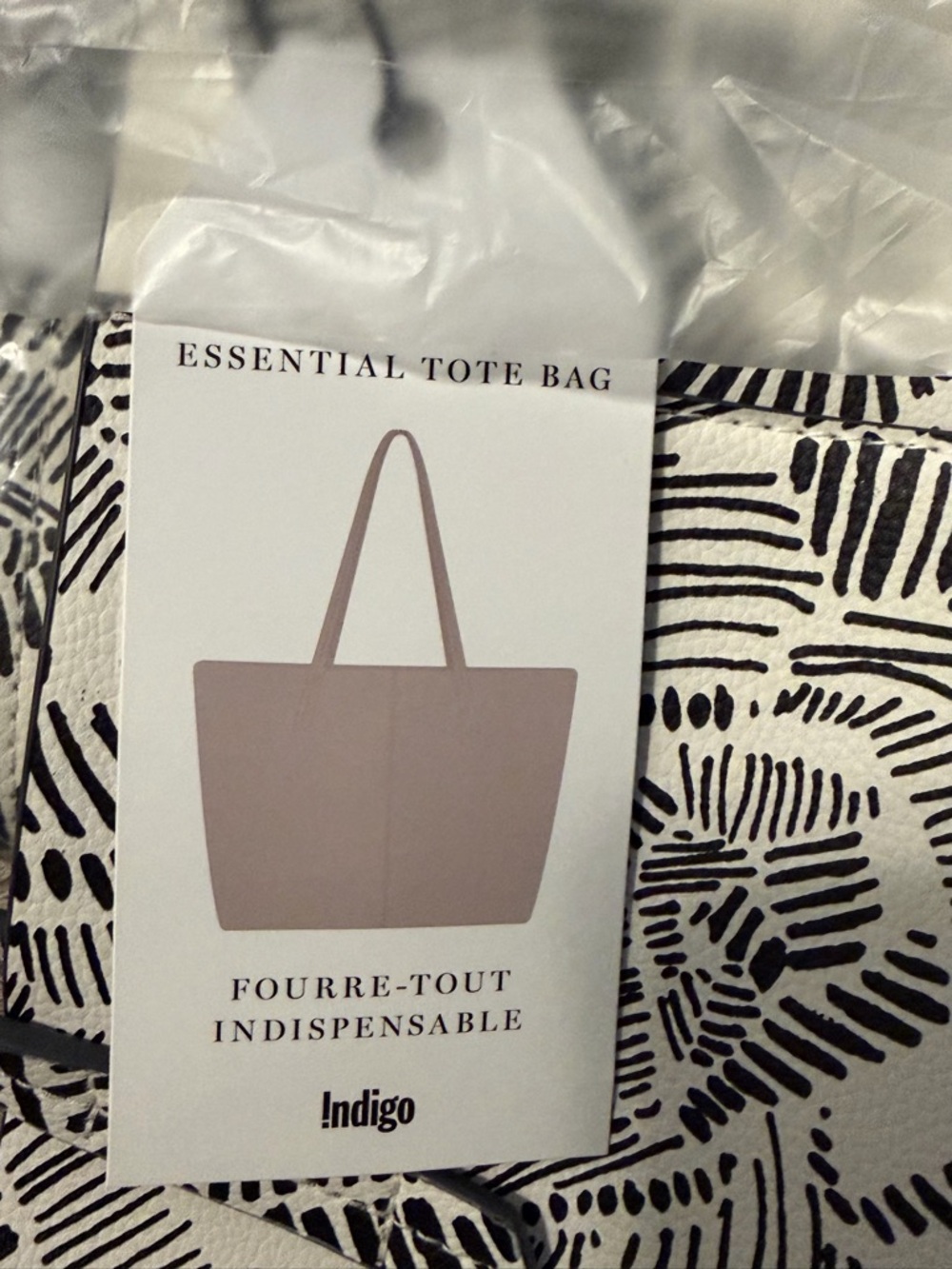 Indigo White Tote with Black Floral Print - Picture 2 of 6